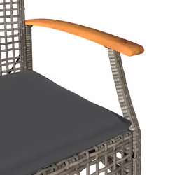 VidaXL 366248 sedia da esterno Terrazzo Seduta imbottita Legno di acacia, Rattan sintetico, Acciaio Grigio - Vista aggiuntiva 8