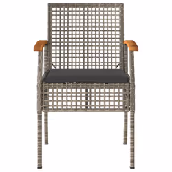 VidaXL 366252 sedia da esterno Terrazzo Seduta imbottita Legno di acacia, Rattan sintetico, Acciaio Grigio - Vista aggiuntiva 4