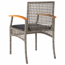 VidaXL 366252 sedia da esterno Terrazzo Seduta imbottita Legno di acacia, Rattan sintetico, Acciaio Grigio - Vista aggiuntiva 7