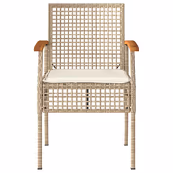 VidaXL 366253 sedia da esterno Terrazzo Seduta imbottita Legno di acacia, Rattan sintetico, Acciaio Crema, Bianco - Vista aggiuntiva 4
