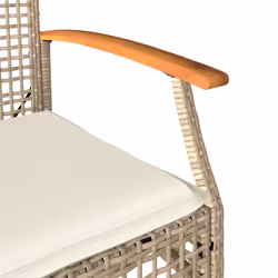 VidaXL 366253 sedia da esterno Terrazzo Seduta imbottita Legno di acacia, Rattan sintetico, Acciaio Crema, Bianco - Vista aggiuntiva 8