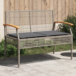 Vidaxl - Panca da Giardino con Cuscino Grigia Polyrattan e Legno Acacia