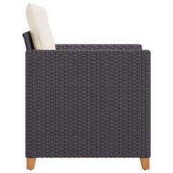 VidaXL 366317 sedia da esterno Terrazzo Seduta imbottita Legno di acacia, Rattan sintetico, Acciaio Crema, Bianco - Vista aggiuntiva 5