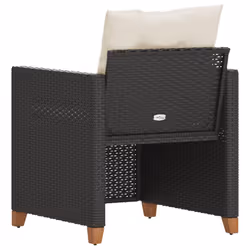 VidaXL 366317 sedia da esterno Terrazzo Seduta imbottita Legno di acacia, Rattan sintetico, Acciaio Crema, Bianco - Vista aggiuntiva 6