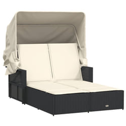 VidaXL 365806 sedia da esterno Salone Seduta imbottita Rattan sintetico, Acciaio Crema, Bianco
