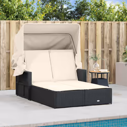 VidaXL 365806 sedia da esterno Salone Seduta imbottita Rattan sintetico, Acciaio Crema, Bianco
