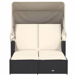 VidaXL 365806 sedia da esterno Salone Seduta imbottita Rattan sintetico, Acciaio Crema, Bianco - Vista aggiuntiva 4