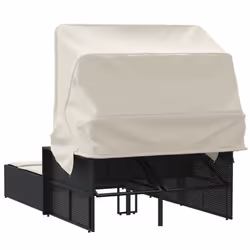 VidaXL 365806 sedia da esterno Salone Seduta imbottita Rattan sintetico, Acciaio Crema, Bianco - Vista aggiuntiva 6