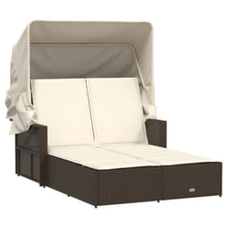 VidaXL 365808 sedia da esterno Salone Seduta imbottita Rattan sintetico, Acciaio Crema, Bianco