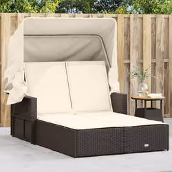 VidaXL 365808 sedia da esterno Salone Seduta imbottita Rattan sintetico, Acciaio Crema, Bianco