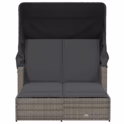 VidaXL 365809 sedia da esterno Salone Seduta imbottita Rattan sintetico, Acciaio Grigio - Vista aggiuntiva 4