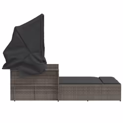 VidaXL 365809 sedia da esterno Salone Seduta imbottita Rattan sintetico, Acciaio Grigio - Vista aggiuntiva 5