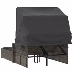 VidaXL 365809 sedia da esterno Salone Seduta imbottita Rattan sintetico, Acciaio Grigio - Vista aggiuntiva 6