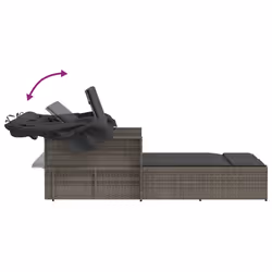 VidaXL 365809 sedia da esterno Salone Seduta imbottita Rattan sintetico, Acciaio Grigio - Vista aggiuntiva 8