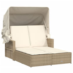 VidaXL 365810 sedia da esterno Salone Seduta imbottita Rattan sintetico, Acciaio Crema, Bianco