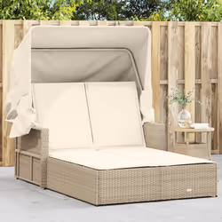 VidaXL 365810 sedia da esterno Salone Seduta imbottita Rattan sintetico, Acciaio Crema, Bianco