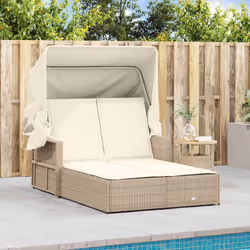 VidaXL 365810 sedia da esterno Salone Seduta imbottita Rattan sintetico, Acciaio Crema, Bianco