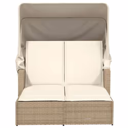 VidaXL 365810 sedia da esterno Salone Seduta imbottita Rattan sintetico, Acciaio Crema, Bianco - Vista aggiuntiva 4