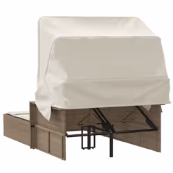 VidaXL 365810 sedia da esterno Salone Seduta imbottita Rattan sintetico, Acciaio Crema, Bianco - Vista aggiuntiva 6