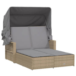 VidaXL 365811 sedia da esterno Salone Seduta imbottita Rattan sintetico, Acciaio Grigio