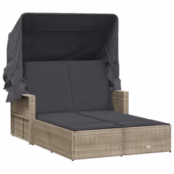 VidaXL 365812, Salone, Seduta imbottita, Rattan sintetico, Acciaio, Grigio, 110 kg, 2000 mm