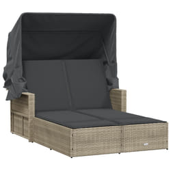 VidaXL 365812 sedia da esterno Salone Seduta imbottita Rattan sintetico, Acciaio Grigio
