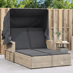VidaXL 365812 sedia da esterno Salone Seduta imbottita Rattan sintetico, Acciaio Grigio