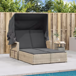 VidaXL 365812 sedia da esterno Salone Seduta imbottita Rattan sintetico, Acciaio Grigio