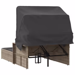 VidaXL 365812 sedia da esterno Salone Seduta imbottita Rattan sintetico, Acciaio Grigio - Vista aggiuntiva 6