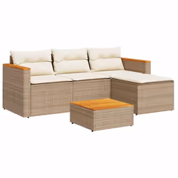 Set Divano da Giardino 3 pz con Cuscini Beige in Polyrattancod mxl 115691 - Vista aggiuntiva 2