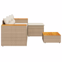 Set Divano da Giardino 3 pz con Cuscini Beige in Polyrattancod mxl 115691 - Vista aggiuntiva 3