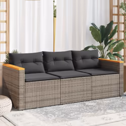 Rilassatevi e godetevi l'aria aperta con questo comodo divano da giardino a 3 posti! Materiale resistente: Il rattan PE, noto ...