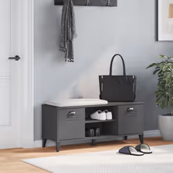 Panca Portascarpe VIKEN Antracite 106x35x45 cm Massello Pinocod mxl 114942 - Vista aggiuntiva 3