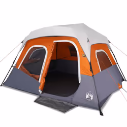 Tendada Campeggio con LED 6 Persone Grigio Chiaro e Arancionecod mxl 115414 - Vista aggiuntiva 2