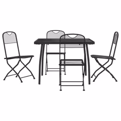 Set da Pranzo da Giardino 5pz Antracite in Rete Metallicacod mxl 131630 - Vista aggiuntiva 2