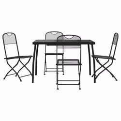 vidaXL Set da Pranzo da Giardino 5pz Antracite in Rete Metallica - Vista aggiuntiva 2