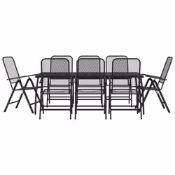 Set da Pranzo da Giardino 9pz Antracite in Rete Metallicacod mxl 131631 - Vista aggiuntiva 2