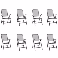 Set da Pranzo da Giardino 9pz Antracite in Rete Metallicacod mxl 131631 - Vista aggiuntiva 3