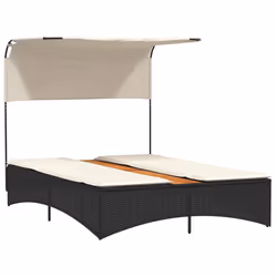 VidaXL 365621 sedia da esterno Salone Seduta imbottita Legno di acacia, Rattan sintetico, Acciaio Crema, Bianco - Vista aggiuntiva 4
