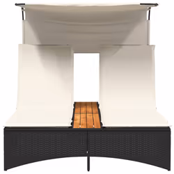 VidaXL 365621 sedia da esterno Salone Seduta imbottita Legno di acacia, Rattan sintetico, Acciaio Crema, Bianco - Vista aggiuntiva 5
