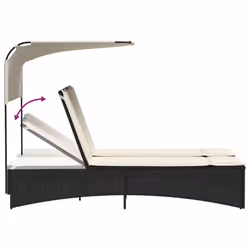 VidaXL 365621 sedia da esterno Salone Seduta imbottita Legno di acacia, Rattan sintetico, Acciaio Crema, Bianco - Vista aggiuntiva 8