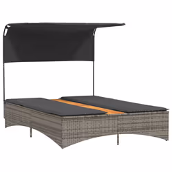 VidaXL 365622 sedia da esterno Salone Seduta imbottita Legno di acacia, Rattan sintetico, Acciaio Grigio - Vista aggiuntiva 4