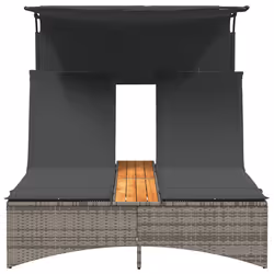 VidaXL 365622 sedia da esterno Salone Seduta imbottita Legno di acacia, Rattan sintetico, Acciaio Grigio - Vista aggiuntiva 5