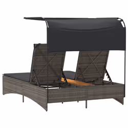 VidaXL 365622 sedia da esterno Salone Seduta imbottita Legno di acacia, Rattan sintetico, Acciaio Grigio - Vista aggiuntiva 7