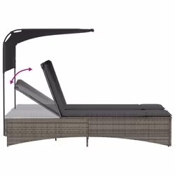 VidaXL 365622 sedia da esterno Salone Seduta imbottita Legno di acacia, Rattan sintetico, Acciaio Grigio - Vista aggiuntiva 8