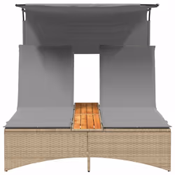 VidaXL 365623 sedia da esterno Salone Seduta imbottita Legno di acacia, Rattan sintetico, Acciaio Grigio - Vista aggiuntiva 5