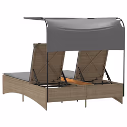 VidaXL 365623 sedia da esterno Salone Seduta imbottita Legno di acacia, Rattan sintetico, Acciaio Grigio - Vista aggiuntiva 7