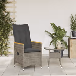 VidaXL 365644 sedia da esterno Legno di acacia, Resina, Acciaio Grigio scuro - Vista aggiuntiva 3