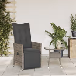 VidaXL 365661 sedia da esterno Resina, Acciaio Grigio scuro - Vista aggiuntiva 3