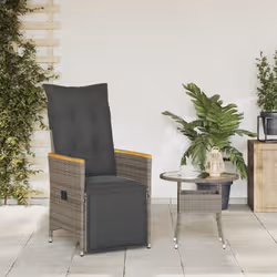 VidaXL 365665 sedia da esterno Legno di acacia, Resina, Acciaio Grigio scuro - Vista aggiuntiva 3